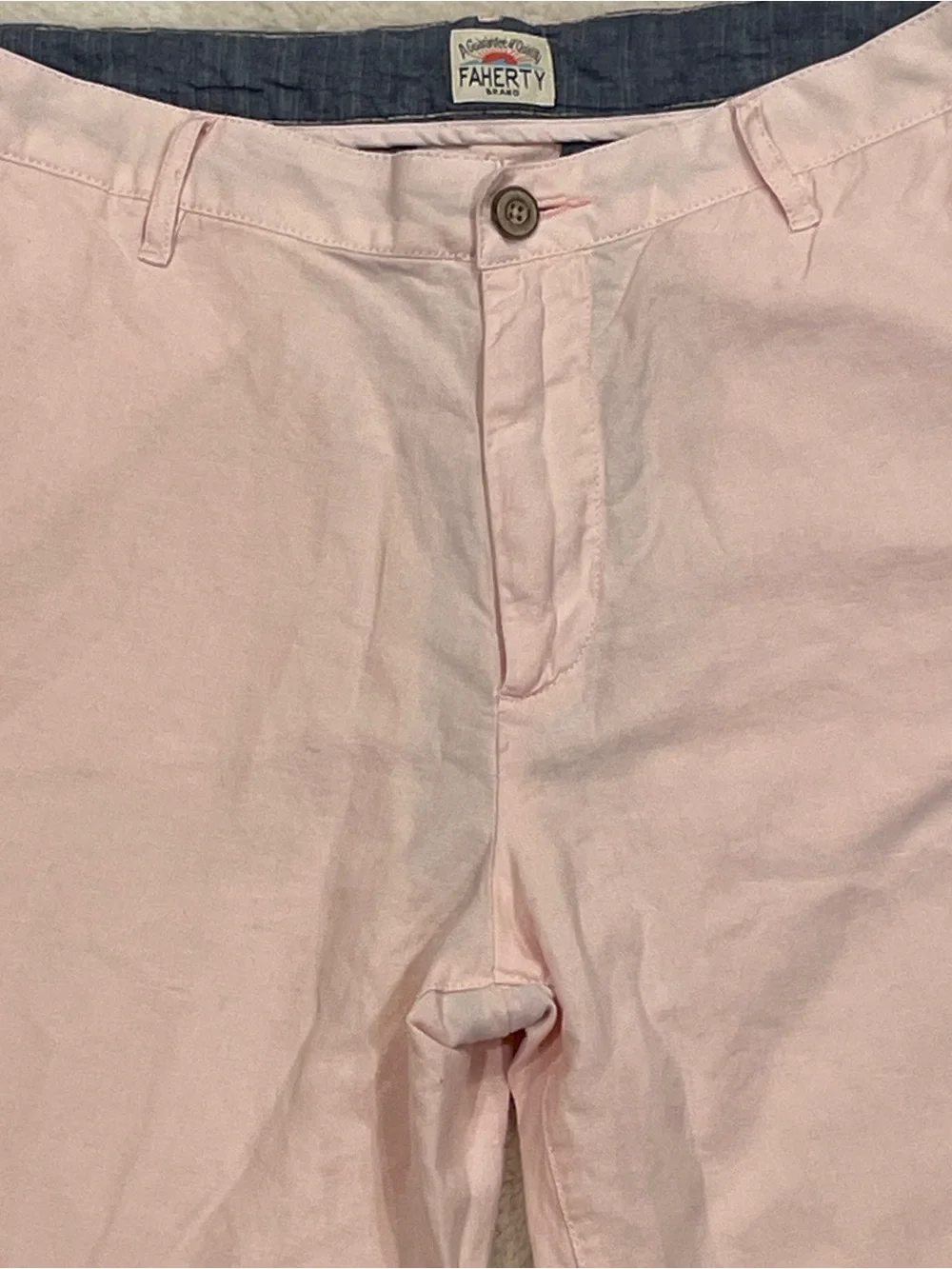 Faherty Tradewinds Linen Blend Shorts Men's 33 Pink Beach Preppy Chino 9” Inseam